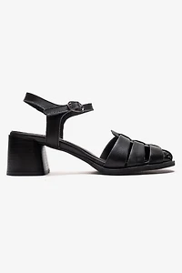 Forever & Always Womens Devora Leather Block Heel Sandal