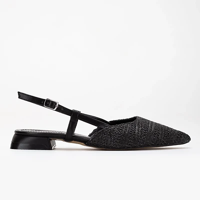Prologue Shoes Womens Riley Woven Slingback Flats