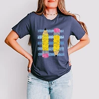 Simply Sage Market - Women's Short Sleeve Graphic T-Shirt Pencil Stripes