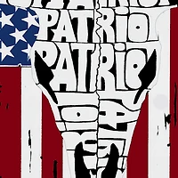 LA Pop Art Patriot Flag - Men's Word Hooded Sweatshirt