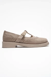 Forever & Always Womens Janney Leather Strap Loafers