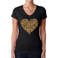 LA Pop Art Womens Word V-Neck T-Shirt - Fall Vibes