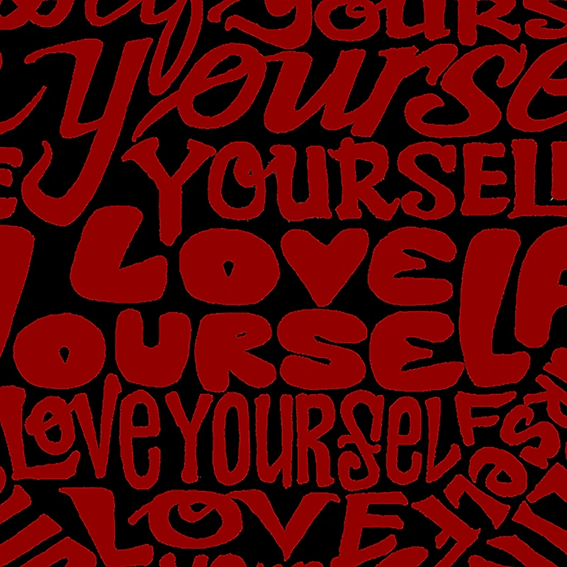 LA Pop Art Love Yourself - Men's Word Hooded Sweatshirt