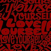 LA Pop Art Love Yourself - Men's Word Hooded Sweatshirt
