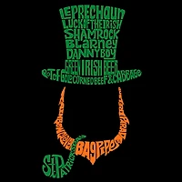 LA Pop Art Men's Leprechaun Word T-Shirt - 100% Cotton, Crew Neck