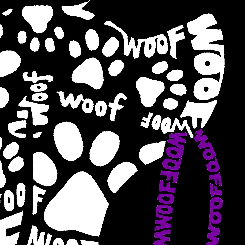 LA Pop Art Men's Cotton/Poly Blend Word T-Shirt - Dog Leash