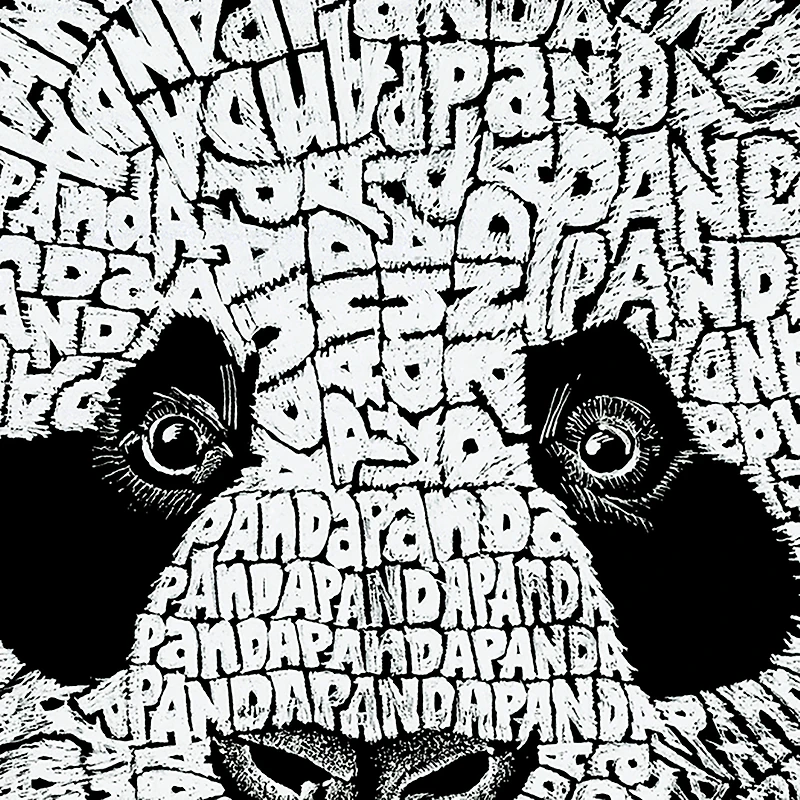 LA Pop Art Men's Word T-Shirt - Panda