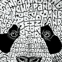 LA Pop Art Men's Word T-Shirt - Panda