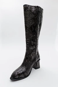 Prologue Shoes Womens Elly Pattern Block Heel Boot