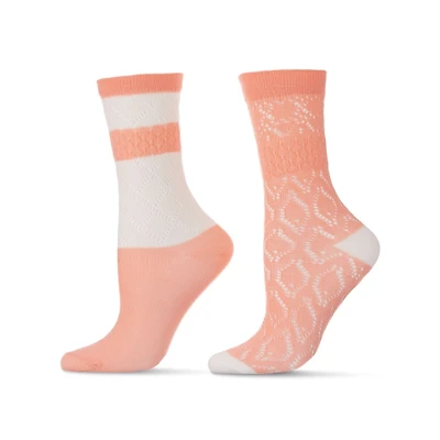 MeMoi Women's 2 Pair Pack Dew Drops Crew Socks