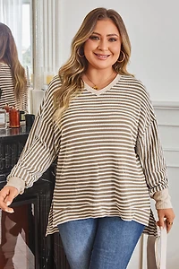 Threaded Pear Women's Lilianna Sleeve High Low PLUS Top