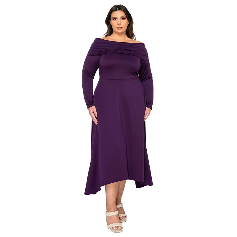 L I V D Women's Plus Size Lyra Off Shoulder Maxi Dress