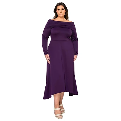L I V D Women's Plus Size Lyra Off Shoulder Maxi Dress
