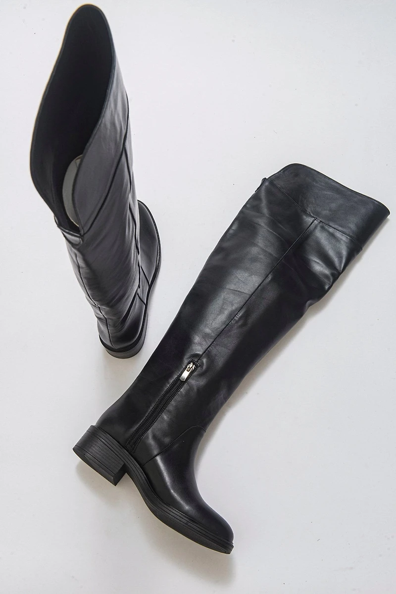 Forever & Always Womens Petya Leather Over the Knee Boots