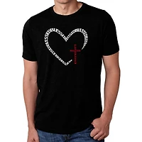 LA Pop Art Men's Cotton-Poly Word T-Shirt - Blessed Heart