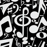 LA Pop Art Music Notes Guitar - Men's Word Hooded Sweatshirt