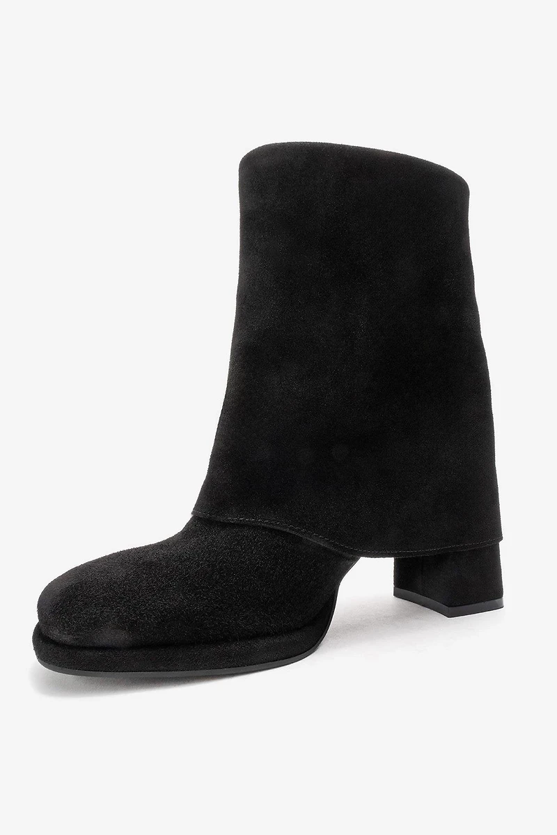 Forever & Always Womens Lore Leather Block Heel Boots