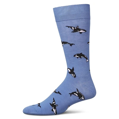 MeMoi Men's Orcas Rayon From Bamboo Crew Socks