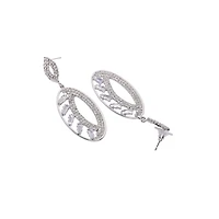 AGP PARIS Womens Sparkle Oval Drop Earrings