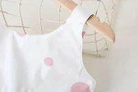 MyKids-USA Polka Dot Pattern Sleeveless Round Collar Dress With Bow
