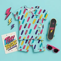 Bonsie Skin to Romper - Tiny Tricks Blue
