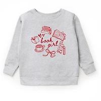 The Juniper Shop - Book Girl Sketched Youth Graphic Sweatshirt