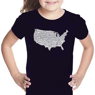 LA Pop Art Girls Word T-Shirt - THE STAR SPANGLED BANNER