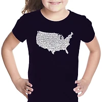 LA Pop Art Girls Word T-Shirt - THE STAR SPANGLED BANNER