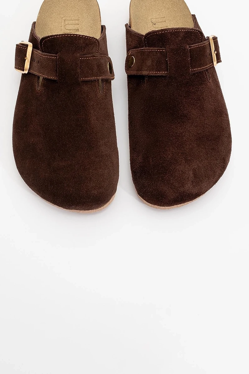 Forever & Always Womens Gons Suede Leather Clogs