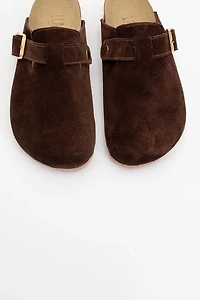 Forever & Always Womens Gons Suede Leather Clogs