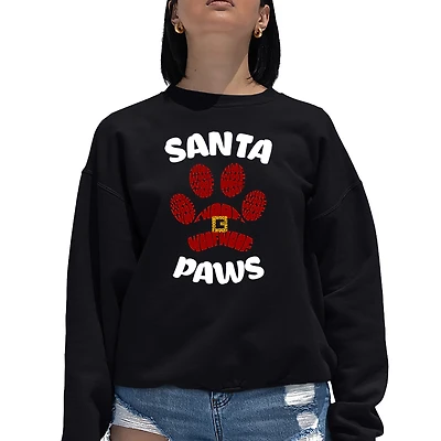 LA Pop Art Santa Paws - Women's Word Crewneck Sweatshirt