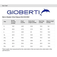 Gioberti Men's Casual Western Solid Short Sleeve Shirt With Pearl Snaps