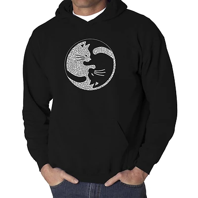 LA Pop Art Yin Yang Cat - Men's Word Hooded Sweatshirt