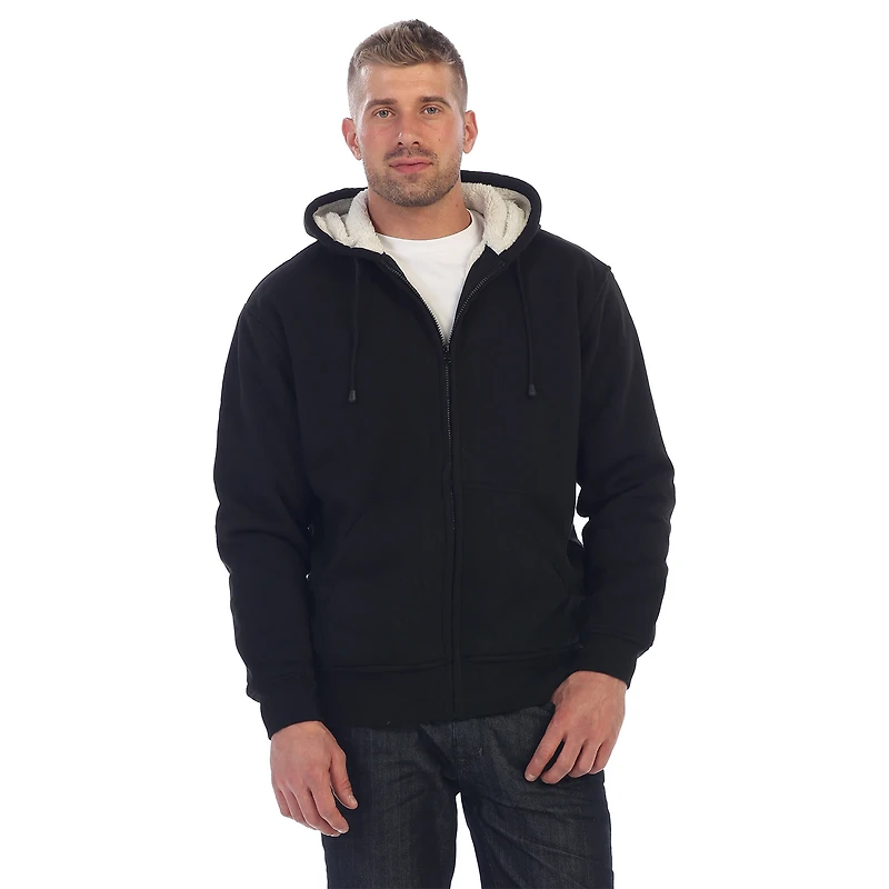 Gioberti Men's Heavyweight Sherpa Lined Fleece Hoodie Jacket