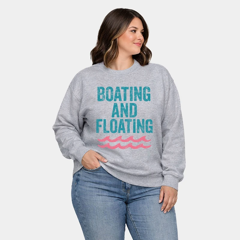 Simply Sage Market - Boating And Floating Distressed Women's Plus Sized Graphic Sweatshirt