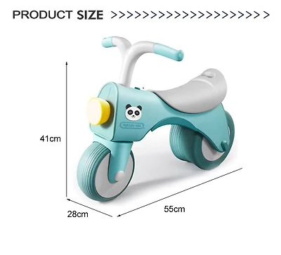 MyKids-USA 5-in-1 Musical Balance Bike for Toddlers - Wide 6.5" Wheels, Music and Lights