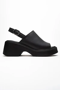 Forever & Always Womens Power Leather Platform Wedge Sandalss