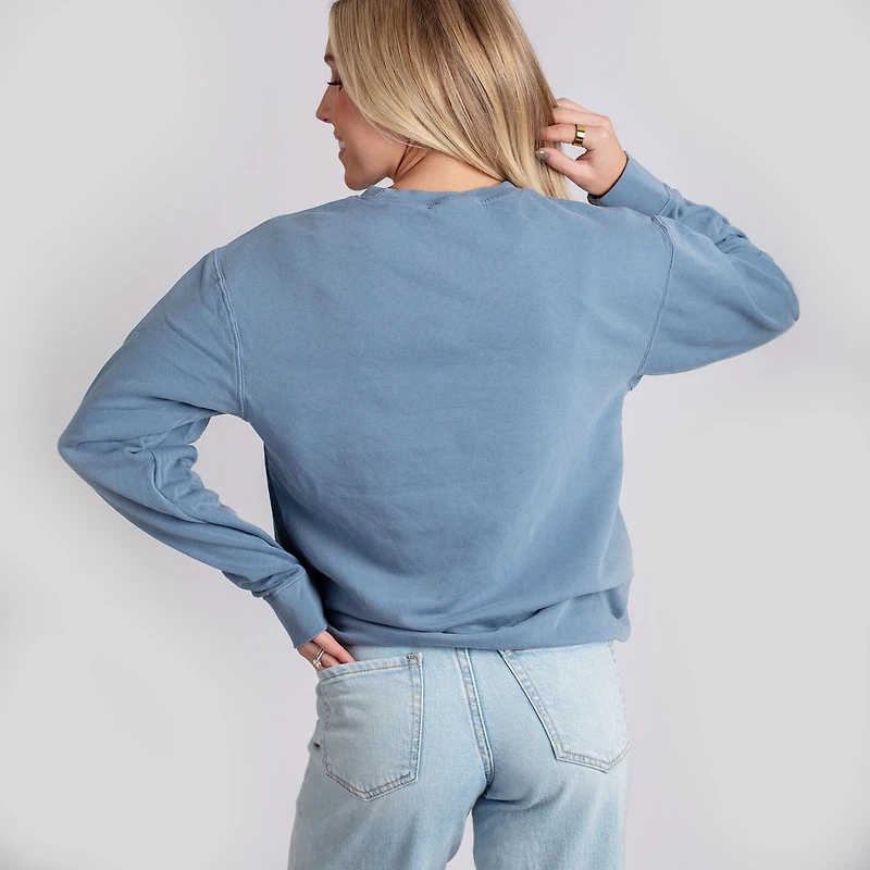 Simply Sage Market - America Flamingos Star Women's Lightweight Garment Dyed Sweatshirt