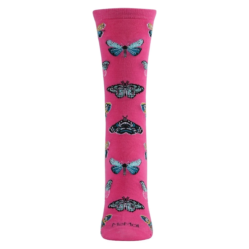 MeMoi Butterfly Bamboo Blend Crew Socks