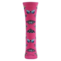 MeMoi Butterfly Bamboo Blend Crew Socks