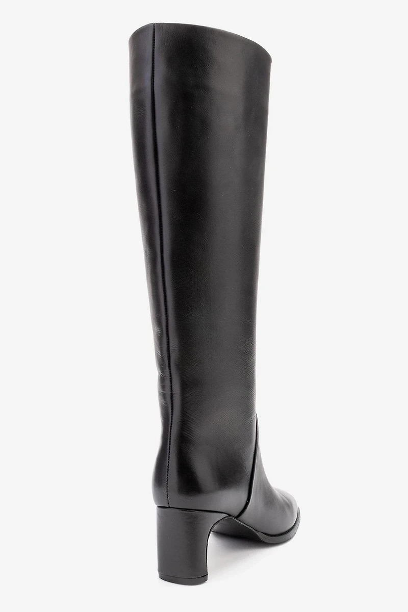 Forever & Always Womens Taly Leather Block Heel Knee High Boots