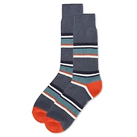 MeMoi Men's Stripe Buttersoft Cozy Crew Socks
