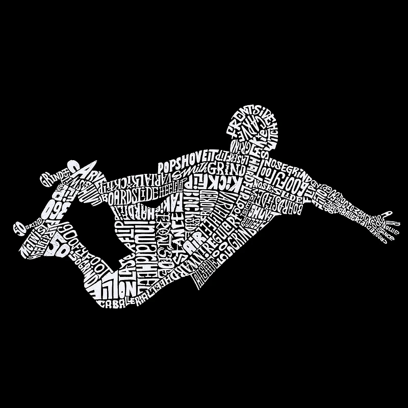 LA Pop Art Men's Word T-Shirt - Skateboard