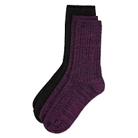 MeMoi Women's 2 Pair Pack Waterfall Crew Socks