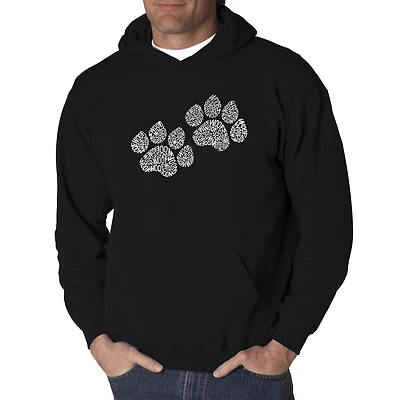 LA Pop Art Woof Paw Prints - Men's Word Hooded Sweatshirt