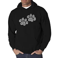 LA Pop Art Woof Paw Prints - Men's Word Hooded Sweatshirt