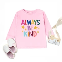 The Juniper Shop - Always Be Kind Stars Toddler Long Sleeve Graphic Tee