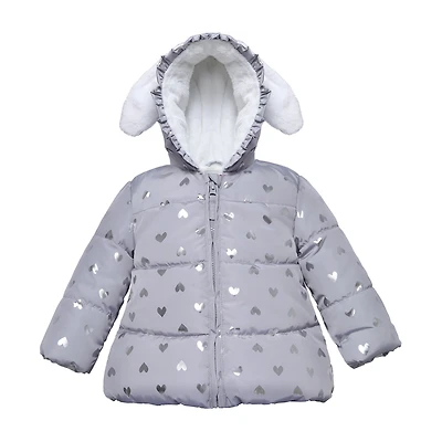 Rokka&Rolla Baby Girls Soft Fur Hooded Puffer Jacket