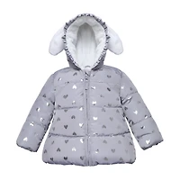 Rokka&Rolla Baby Girls Soft Fur Hooded Puffer Jacket