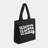 Simply Sage Market - Zippered Canvas Tote Teacher Stacked Wavy Heart